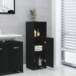 vidaXL Badkamerkast 30x30x95 cm bewerkt hout zwart