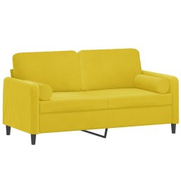 vidaXL Tweezitsbank met sierkussens 140 cm fluweel geel