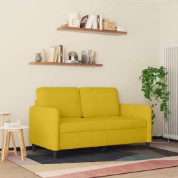 vidaXL Tweezitsbank 120 cm fluweel geel