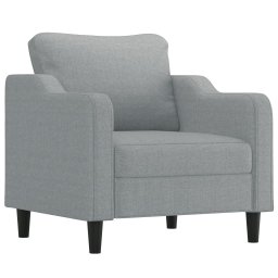 vidaXL 3-delige Loungeset met kussens stof lichtgrijs