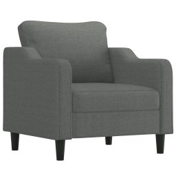 vidaXL 3-delige Loungeset met kussens stof donkergrijs