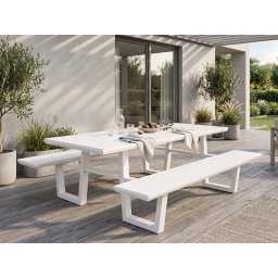 Picknicktafel VICENZA 240 cm aluminium wit