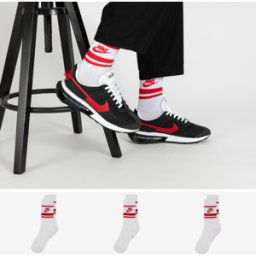Nike Chaussettes X3 Crew Stripe Blanc/rouge Dames 43/46