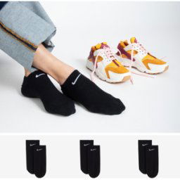Nike Chaussettes X3 Invisible Noir Dames 39/42