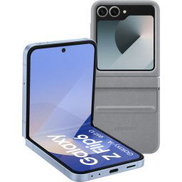 Samsung Galaxy Z Flip 6 256GB Blauw 5G + Samsung Back Cover Kunstleer Grijs