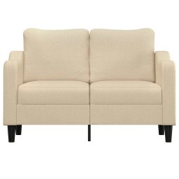 vidaXL Tweezitsbank 120 cm stof crèmekleurig