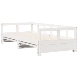 vidaXL Slaapbank zonder matras 90x200 cm massief grenenhout wit
