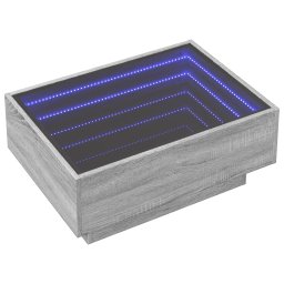 vidaXL Salontafel met LED 70x50x30 cm bewerkt hout grijs sonoma eiken