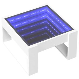 vidaXL Salontafel met Infinity LED 50x53x30 cm wit