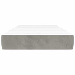 vidaXL Pocketveringmatras voor kinderen medium 80x160 cm fluweel lichtgrijs