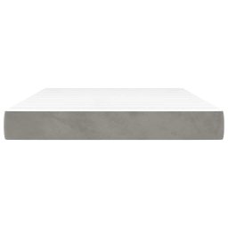 vidaXL Pocketveringmatras medium 120x210x20 cm fluweel lichtgrijs