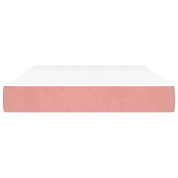 vidaXL Pocketveringmatras medium 120x210x20 cm fluweel roze