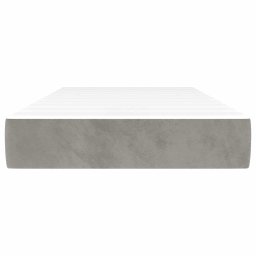 vidaXL Pocketveringmatras medium 80x210x20 cm fluweel lichtgrijs