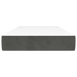 vidaXL Pocketveringmatras medium 90x210x20 cm fluweel donkergrijs