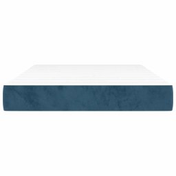 vidaXL Pocketveringmatras medium 120x210x20 cm fluweel donkerblauw