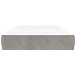 vidaXL Pocketveringmatras medium 100x210x20 cm fluweel lichtgrijs