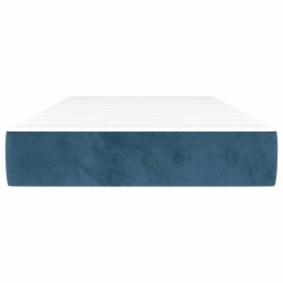 vidaXL Pocketveringmatras medium 90x210x20 cm fluweel donkerblauw