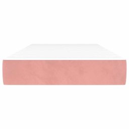 vidaXL Pocketveringmatras medium 90x210x20 cm fluweel roze