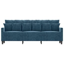 vidaXL Driezitsbank 180 cm fluweel blauw