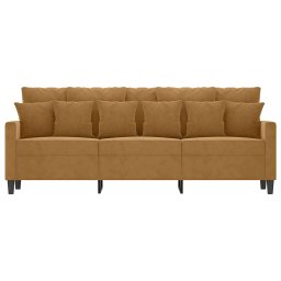 vidaXL Driezitsbank 180 cm fluweel bruin