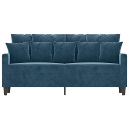 vidaXL Tweezitsbank 140 cm fluweel blauw