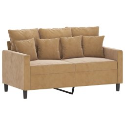 vidaXL 2-delige Loungeset met kussens fluweel bruin