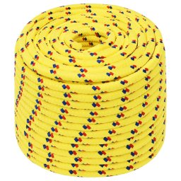 vidaXL Boottouw 12 mm 100 m polypropyleen geel