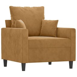 vidaXL 3-delige Loungeset met kussens fluweel bruin