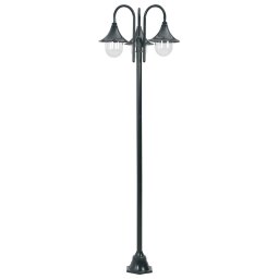 vidaXL Paalverlichting tuin E27 220 cm aluminium donkergroen 3-delig