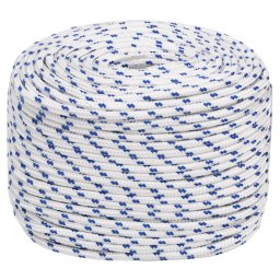 vidaXL Boot touw 10 mm 25 m polypropyleen wit