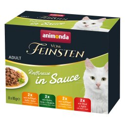 8x85g animonda vom Feinsten Adult Raffinesse in Saus Adult Mixpakket 1 Natvoer voor katten