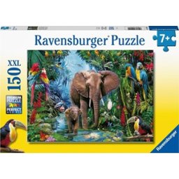Olifanten in de Jungle Puzzel (150 XXL stukjes)