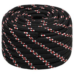 vidaXL Boottouw 20 mm 100 m polypropyleen zwart