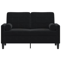 vidaXL Tweezitsbank met sierkussens 120 cm fluweel zwart