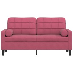 vidaXL Tweezitsbank met sierkussens 140 cm fluweel wijnrood