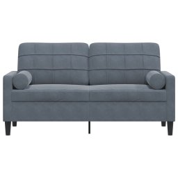 vidaXL Tweezitsbank met sierkussens 140 cm fluweel donkergrijs
