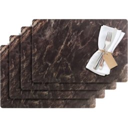 Westmark Set Placemats, 4-delige Set, Saleen Collectie MARMOR - Zwart - 43,5 x 30 cm