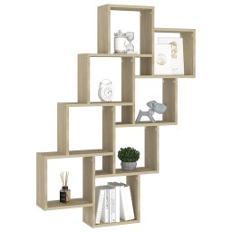 vidaXL Wandschap kubus 90x15x119 cm bewerkt hout sonoma eikenkleurig
