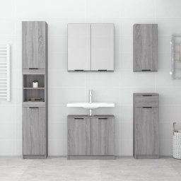 vidaXL Badkamerkast met spiegel 64x20x67 cm grijs sonoma eikenkleurig