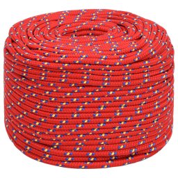 vidaXL Boottouw 10 mm 25 m polypropyleen rood