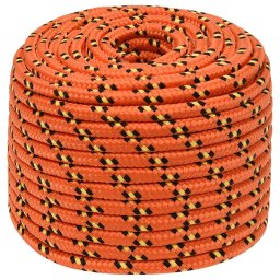 vidaXL Boottouw 12 mm 250 m polypropyleen oranje