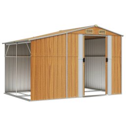 vidaXL Tuinschuur 277x192,5x179 cm gegalvaniseerd staal lichtbruin