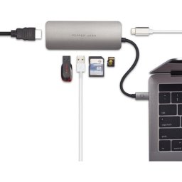 USB C HUB TCH-4 grijs | 4-in-1 USB C Adapter | Oplader Universeel