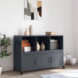 vidaXL Dressoir 100,5x39x72 cm staal antracietkleurig