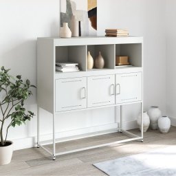 vidaXL Dressoir 100,5x39x107 cm staal wit