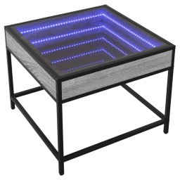 vidaXL Salontafel met Infinity LED 50x50x41 cm grijs sonoma eikenkleur
