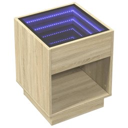 vidaXL Salontafel met Infinity LED 40x40x50 cm sonoma eikenkleurig