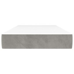 vidaXL Pocketveringmatras medium 80x220x20 cm fluweel lichtgrijs