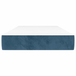 vidaXL Pocketveringmatras medium 90x220x20 cm fluweel donkerblauw