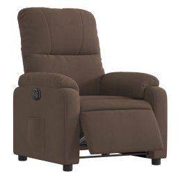 vidaXL Fauteuil verstelbaar elektrisch microvezelstof bruin